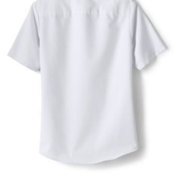 NWT LANDS' END GIRL'S SHORT SLEEVE OXFORD DRESS SHIRT WHITE 6 - Picture 3 of 6